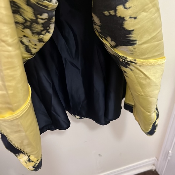 Julian Taylor Chic Fit Flare Navy Lime Yellow Dress Size 6 - Picture 7 of 13